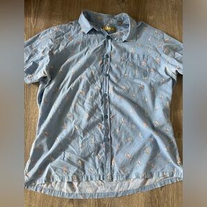 Kahala Blue Waveriders Surfer Button Down Aloha Shirt sz XL